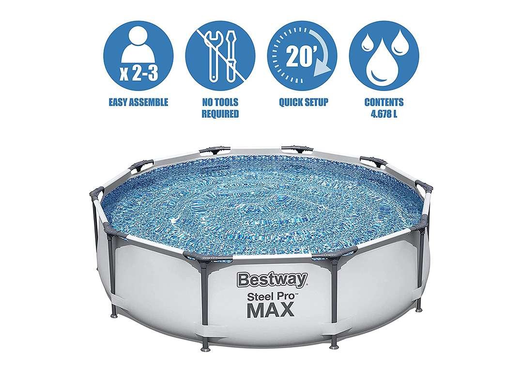 Bestway 56406 | Size 10.0 x 10.0 x 2.50 Ft | Steel Pro MAX Round Metal ...
